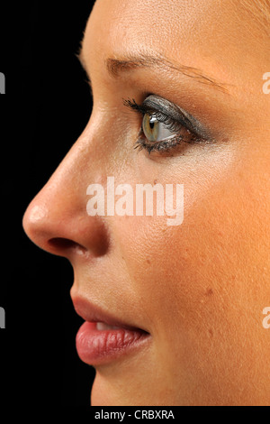 Young woman, portrait in profile Stock Photo