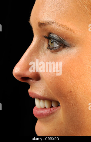 Young woman, portrait in profile Stock Photo