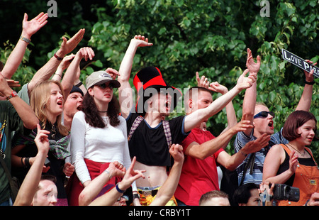 Visiting at the Love Parade in Berlin, Germany Stock Photo