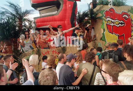 Visiting at the Love Parade in Berlin, Germany Stock Photo