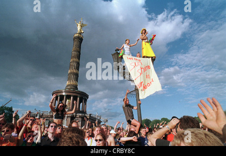 Visiting at the Love Parade in Berlin, Germany Stock Photo