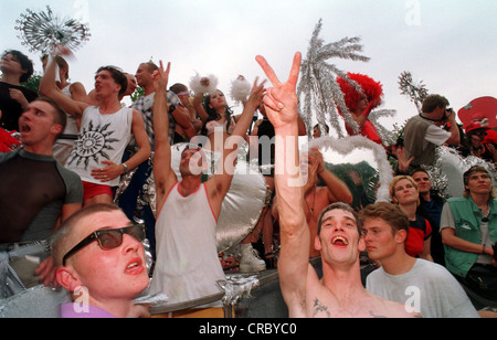 Visiting at the Love Parade in Berlin, Germany Stock Photo