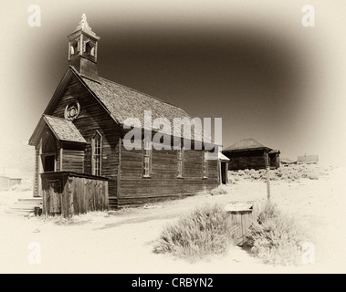 Methodist Church in the ghost town of Bodie, a former gold mining town, Bodie State Historic Park, California Stock Photo