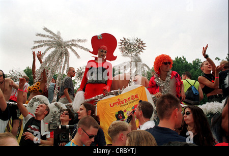 Visiting at the Love Parade in Berlin, Germany Stock Photo