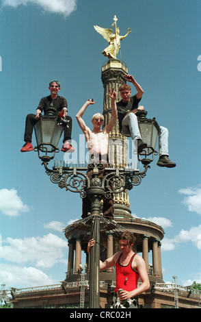 Visiting at the Love Parade in Berlin, Germany Stock Photo