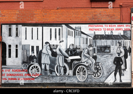 Protestant mural, Shankill Road, West Belfast, Belfast, Northern Ireland, United Kingdom, Europe, PublicGround Stock Photo