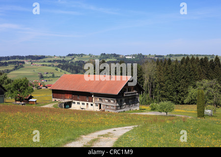 Oberscheiben farmhouse, Weiler-Simmerberg community, West Allgaeu, Allgaeu, Swabia, Bavaria, Germany, Europe, PublicGround Stock Photo