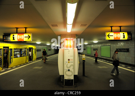 SOS emergency telephone, Moritzplatz metro station, Berlin Kreuzberg, Germany, Europe Stock Photo