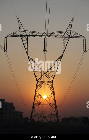 High voltage electric-power transmission Stock Photo