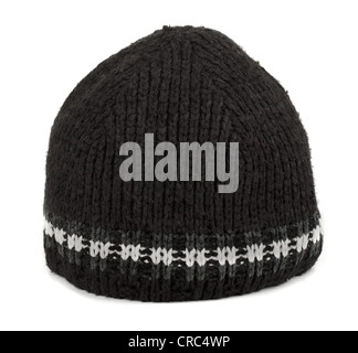 Black winter tuque isolated on white Stock Photo