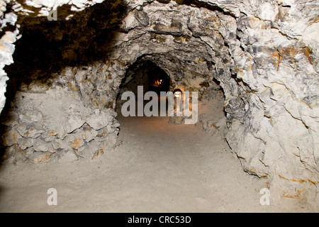 Inside Daugbjerg limestone mines near Viborg, Jutland, Denmark, Europe Stock Photo