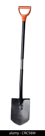 Black metal shovel isolated on white Stock Photo