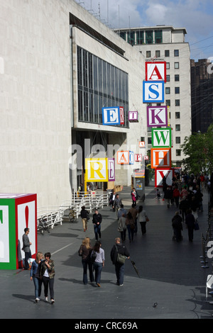 Giant alphabet blocks on the Southbank in London outside the Royal Festival Hall Stock Photo