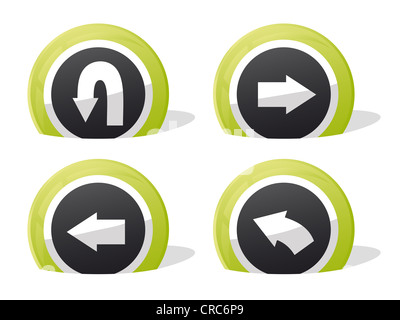 green return and arrow 3d icons Stock Photo