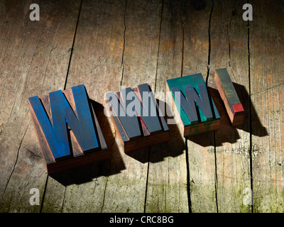 Wooden blocks spelling www. Stock Photo