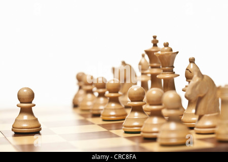 Close up of chess pieces on board Stock Photo