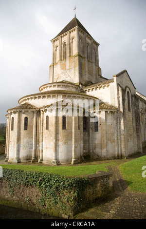 Church of St Hilaire Melle Deux Sevres Poitou Charentes France Melle St Hilaire Romanesque church Stock Photo