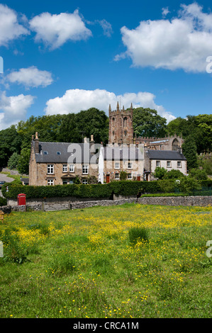 Hartington village, showing St Giles' Church, in the Peak District National Park, Derbyshire, UK Stock Photo