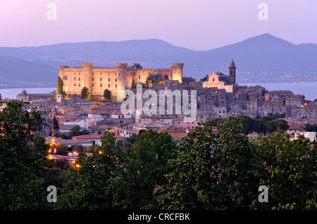 Castello Odescalchi fortress, Duomo Santo Stefano cathedral, Bracciano, lake Lago di Bracciano, Latium region, Italy, Europe Stock Photo