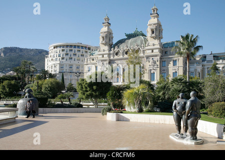 Opera, Salle Garnier, Hotel de Paris on the left, Monte Carlo, Principality of Monaco, Europe Stock Photo