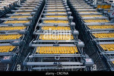 Shopping trolleys, Aldi Sued, Germany, Europe Stock Photo