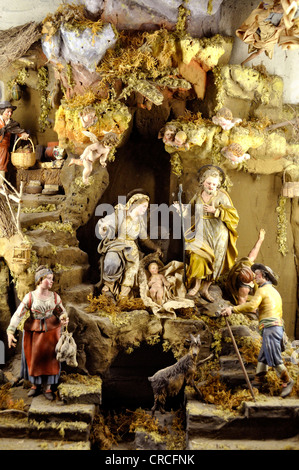 Nativity scene in the museum of the Benedictine abbey of Montecassino, Monte Cassino, Cassino, Lazio, Italy, Europe Stock Photo