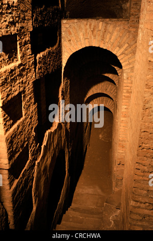 Stairway in the Catacombs of San Sebastiano, Via Appia Antica, Rome, Lazio, Italy, Europe Stock Photo