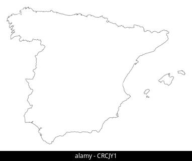 Political map of Spain with the several regions. Stock Photo