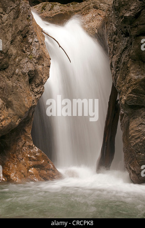 Waterfall in the Wolfsklamm gorge, Stans, Karwendel Mountains, Tyrol, Austria, Europe Stock Photo
