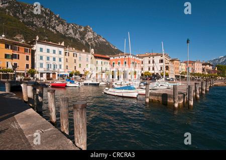 Port of Gargnano, Lake Garda, Lombardy, Italy, Europe Stock Photo