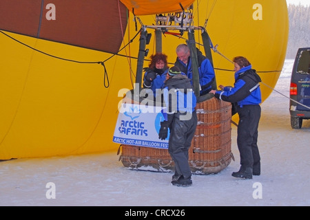 Levi Arctic Hot Air Balloon Festival 2008, before take off, Finland, Lapland, Kittilae Stock Photo