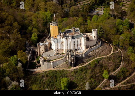 Aerial View, Schloss Stolzenfels Castle, Koblenz, UNESCO Upper Middle Rhine Valley, Rhineland-Palatinate, Germany, Europe Stock Photo