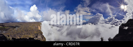 Panoramic view from the highest point on the plateau of Roraima table mountain, border triangle, Brazil, Venezuela, Guyana Stock Photo