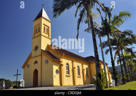 Protestant church in Pomerode, the 'most German' village in Brazil, Blumenau, Santa Caterina, Brazil, South America Stock Photo