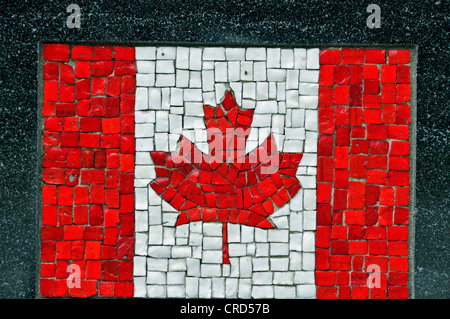 flagg of Canada as a mosaic in the Financial District - monument of the Universal Soldier, USA, New York City, Manhattan Stock Photo