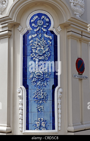 Azulejo, Rua Brigadeiro Oudinat, Funchal, Madeira, Portugal, Europe Stock Photo