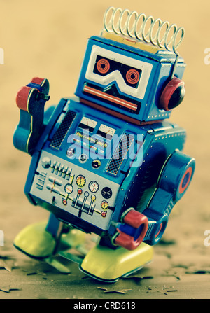 retro robot on gold Stock Photo