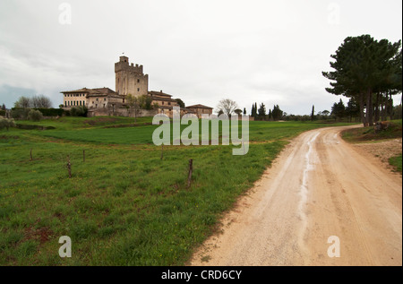 medieval castle around Siena in Tuscany, Italy Stock Photo