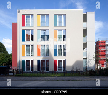 Climate-protection housing estate Gelsenkirchen, apartment buildings, residential buildings, Gelsenkirchen, Ruhr Area Stock Photo