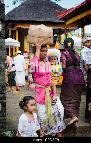 Every temple in Bali has a regularly scheduled festival, an odalan, to celebrate the anniversary of temple dedication. Stock Photo