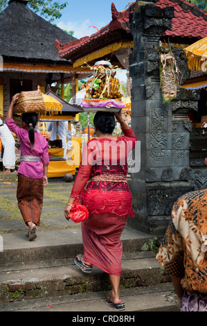 Every temple in Bali has a regularly scheduled festival, an odalan, to celebrate the anniversary of temple dedication. Stock Photo