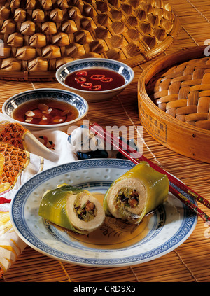 Beijing style turkey rolls, China. Stock Photo