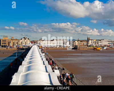 The Grand Pier in Weston Super Mare North Somerset England UK which opened in 1904 and reopened in 2010 after a serious fire Stock Photo