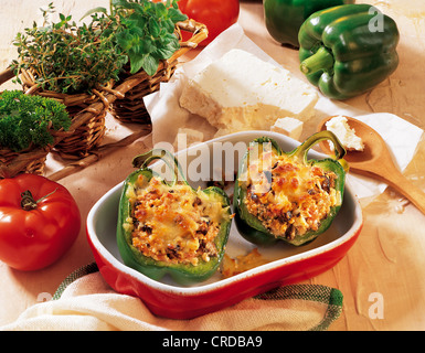 Peppers stuffed with feta cheese, Bosnia-Herzegovina. Stock Photo