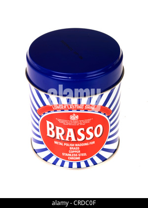 Vintage BRASSO Brass Copper Chromium Cleaner Red White Blue Tin