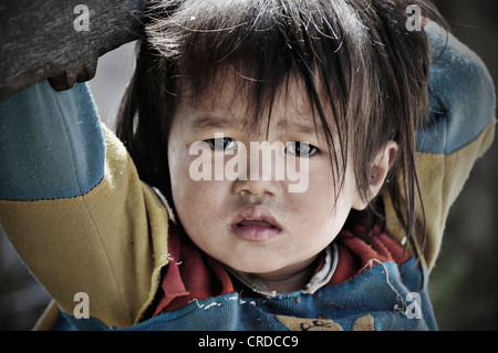 Young girl, portrait, Laos, Southeast Asia, Asia Stock Photo