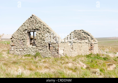 Near Harrabrough, South Ronaldsay, Orkney Isles  Scotland a ruined cottage Stock Photo