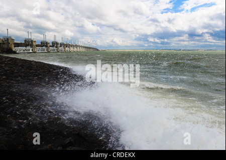 The Oosterscheldekering (in English: Eastern Scheldt storm surge barrier), Zeeland, Netherlands. Stock Photo