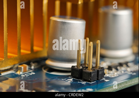 Detail view, graphics card, plug-in card for computers Stock Photo