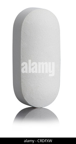 Single White Pill Stock Photo